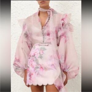 Zimmermann Pink Floral Dress AU size 1